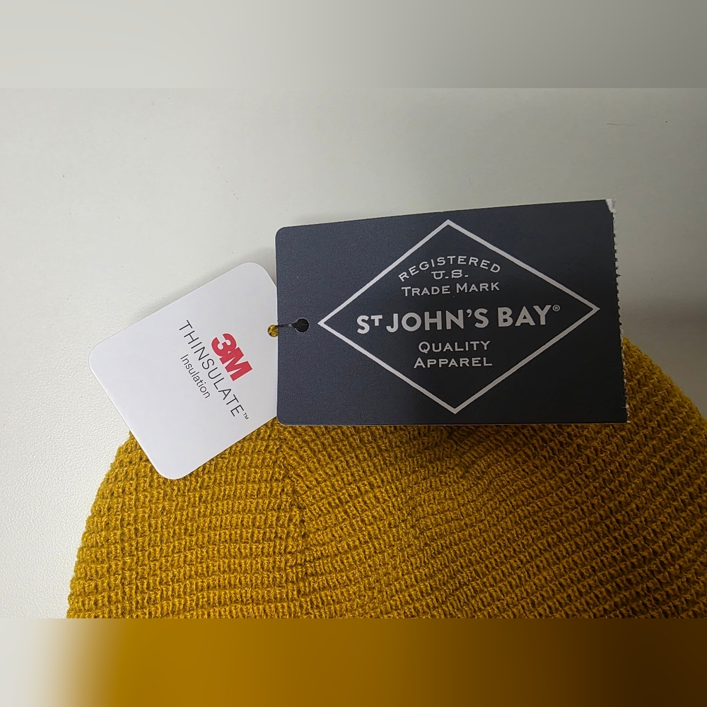 NWT St. John's Bay Mens Gold One Size Fleece Lined Beanie - Picture 6 of 11